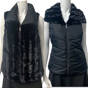 Ellen Reyes Faux Fur & Puffer Reversible Vest‎